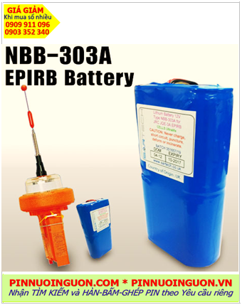 Pin sạc Lithium 11,2V-10AH, Pin nuôi nguồn Phao hàng hải NBB-303A EPIRB 11,2V-10AH/ Nhận bấm ghép pin theo yêu cầu